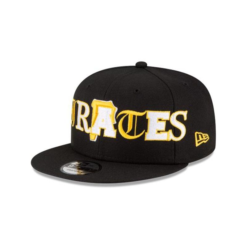 MLB Pittsburgh Pirates Mixed Font 9Fifty Snapback (ZID8421) - Black New Era Caps